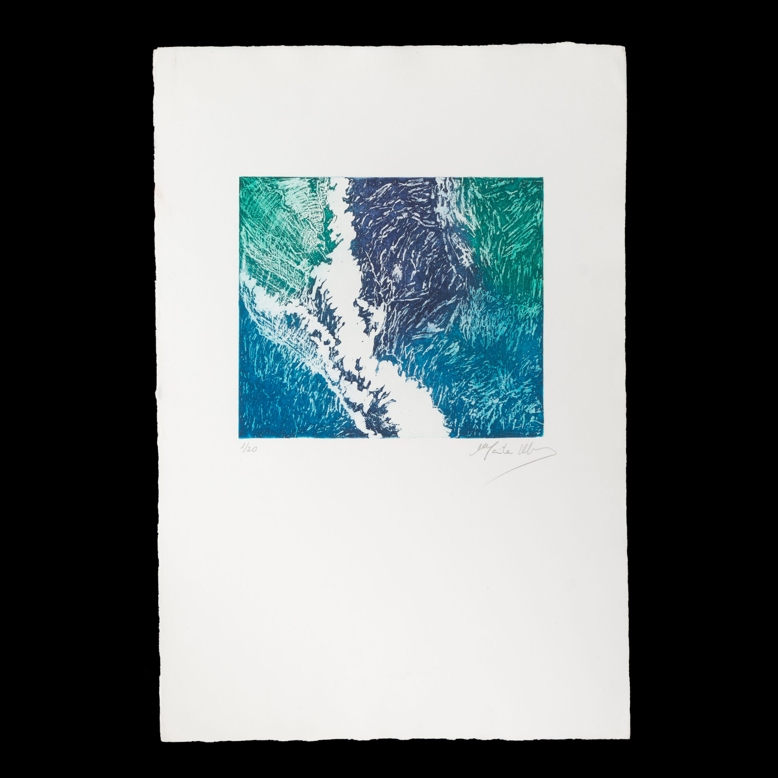 Grabado de Maite Ubide titulado Paisaje de Costa